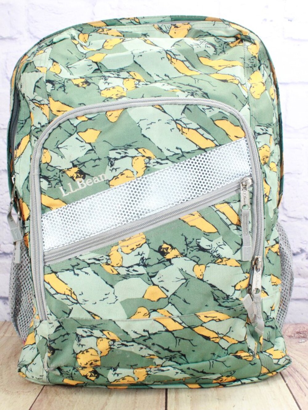 LL Bean Unisex Adult Deluxe Book Pack School Backpack Summer Camp Camo Green